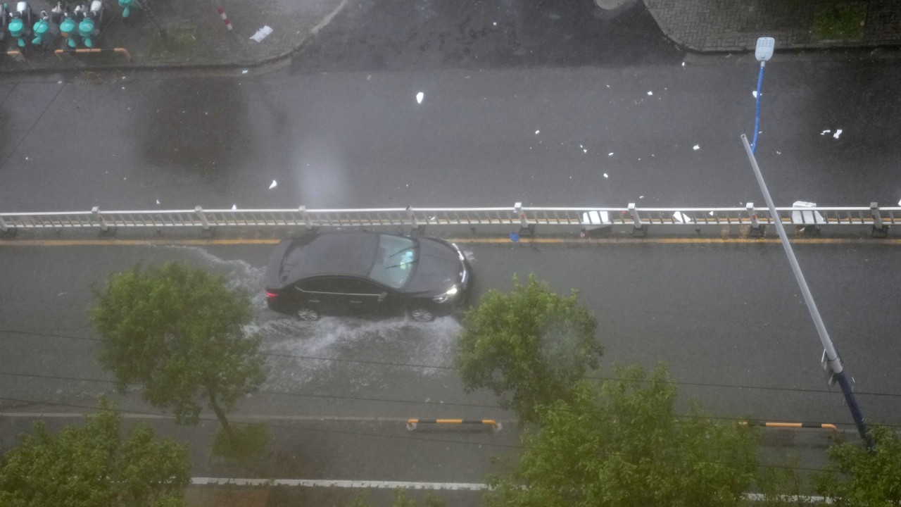 Storm travel chaos as Typhoon Saudel makes double landfall in China