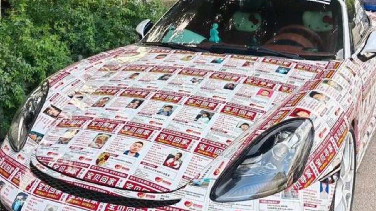 China Porsche owner covers car with 90 missing-child flyers, successfully reuniting a family