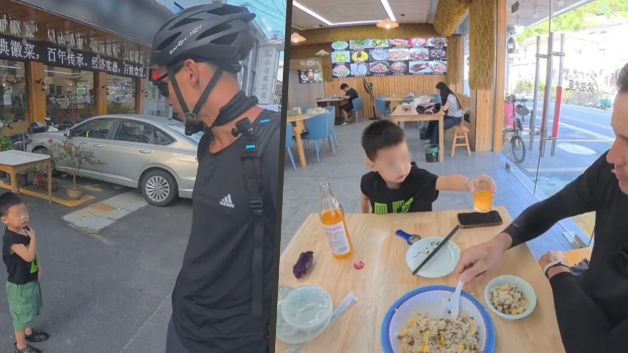 ‘Baby boss’ in China wins hearts after clip shows him playfully courting customers outside eatery