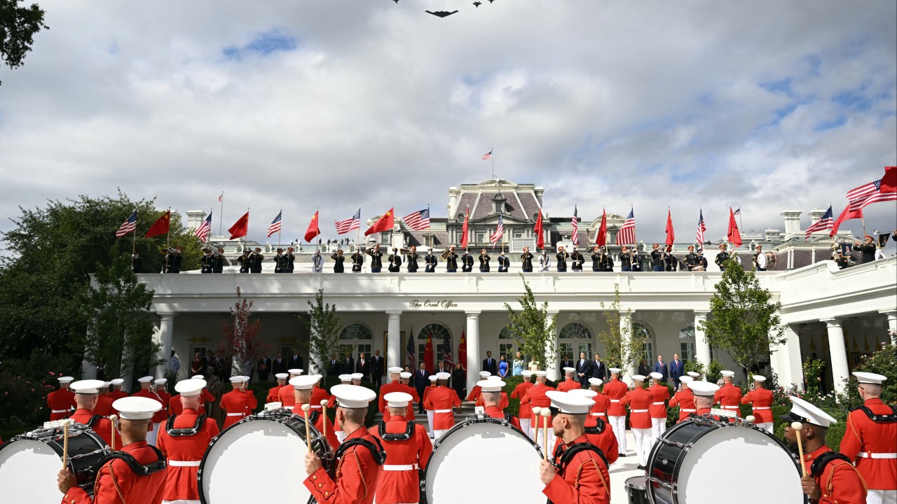 B-2 bomber, F-22 jets pass over White House as Trump puts on show for Xi ahead of talks