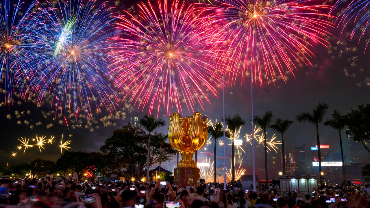Hong Kong marks National Day with fireworks, discounts as Lee hails city’s global role
