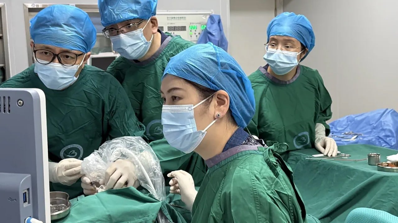 Chinese doctors remove lung tumour for baby still in mother’s womb, using needle