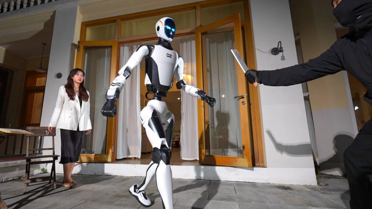 Chinese firm unveils ‘guardian’ robot that can disarm attackers, lift cars