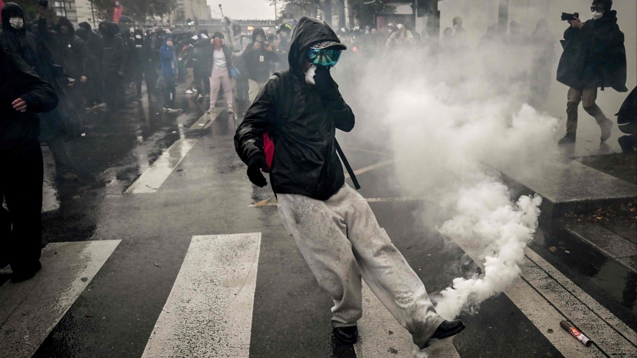 Violence flares in Paris after largely peaceful protests across France over living costs, inequality