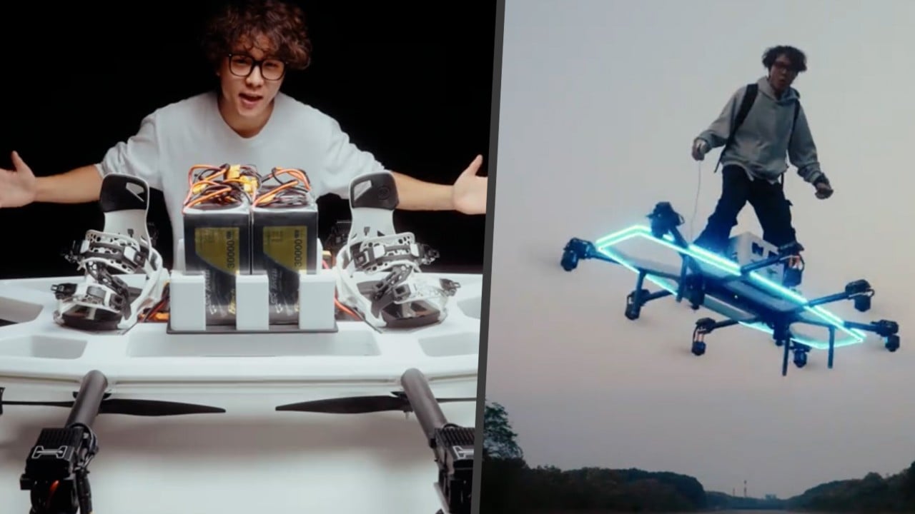 ‘Chinese can actually fly’: man pilots homemade hoverboard over mountains, across Yangtze River