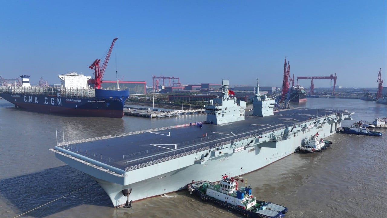 China carries out GJ-21 drone take-off, landing from first Type 076 warship: state media