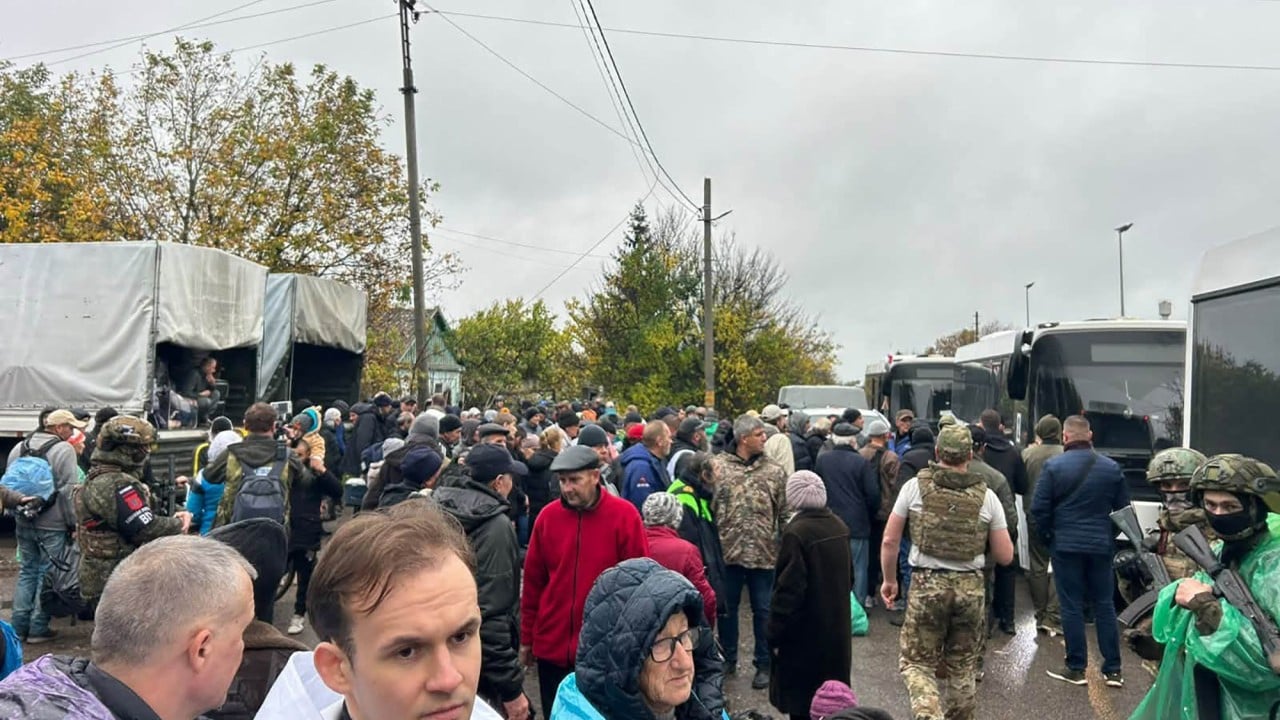 Russia-occupied Oleshky evacuees arrive in Belarus, Ukraine next