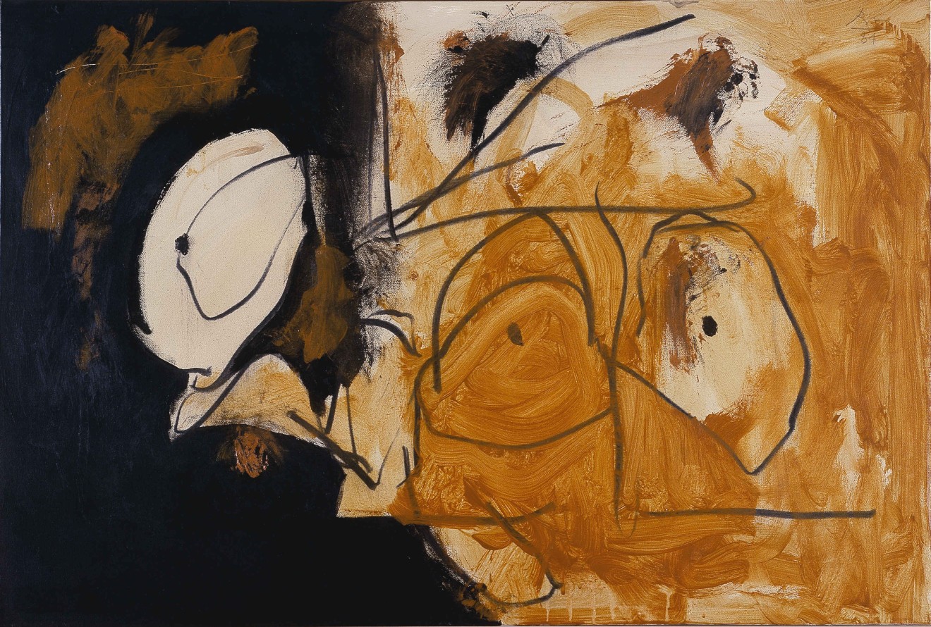 Robert Motherwell◾️美術絵画油絵 Robert Motherwell Signed Abstract Expressionist Oil Painting