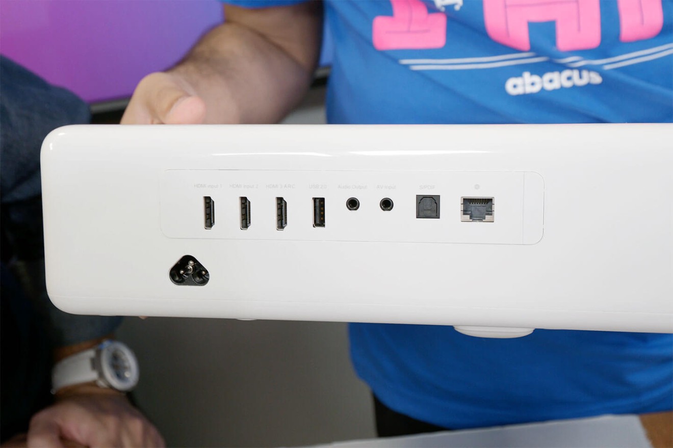 Plenty of ports on the back of the projector.