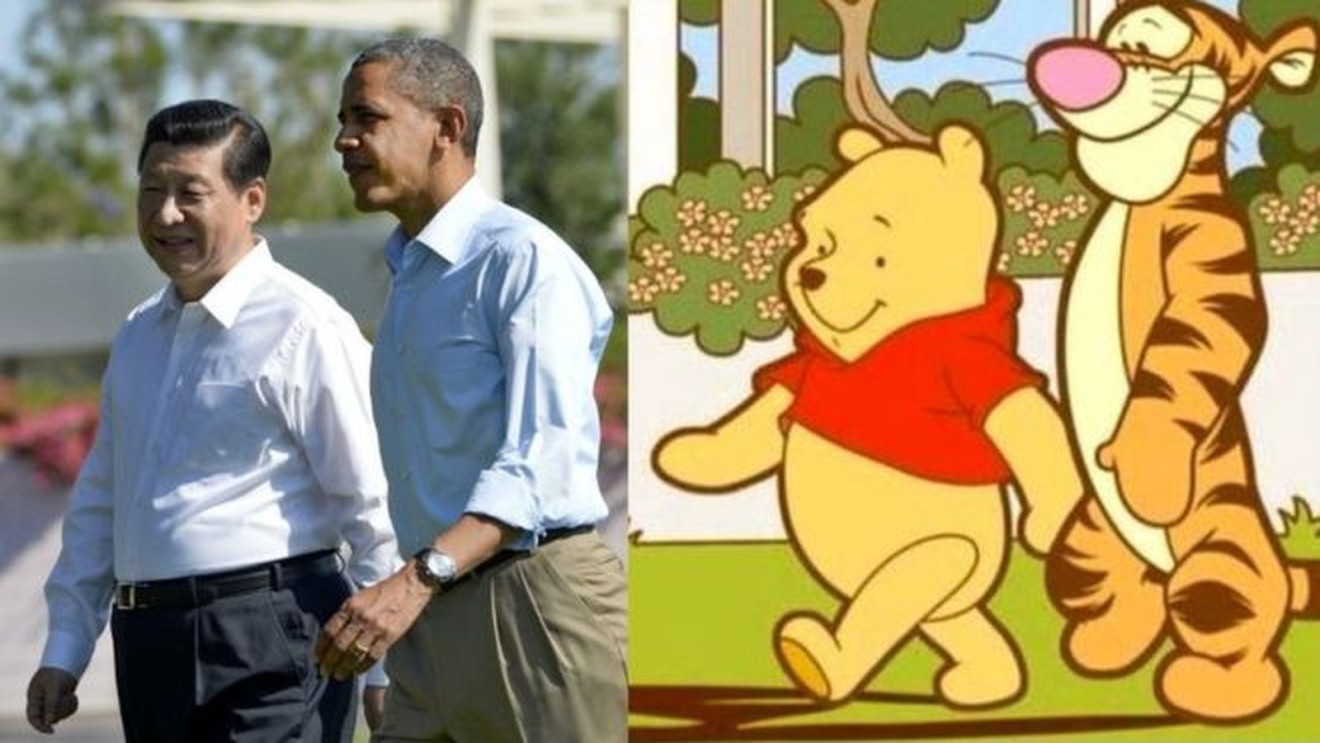 A long-running meme compares President Xi Jinping and President Barack Obama with Pooh and Tigger. (Picture on left: Xinhua)