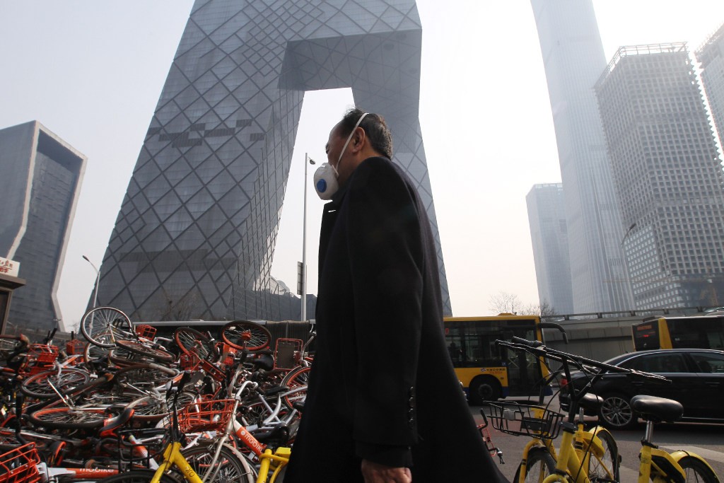 Abandoned bikes from Ofo and Mobike seen in downtown Beijing in March 2018. (Picture: Simon Song/SCMP)