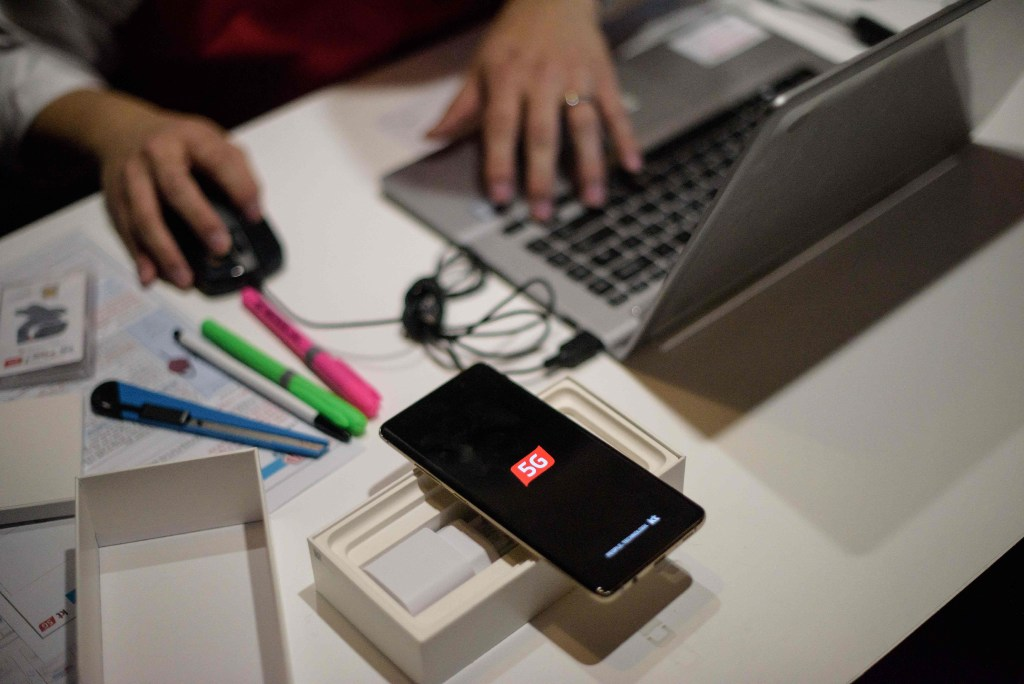A Samsung Galaxy S10 5G phone sold at launch in Seoul, South Korea on April 5, 2019. (Picture: Ed Jones/AFP)