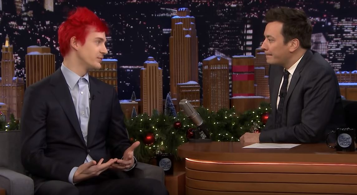 Ninja has become the face of Fortnite and was reportedly raking in US$500,000 a month at the peak of his popularity. (Picture: The Tonight Show Starring Jimmy Fallon)