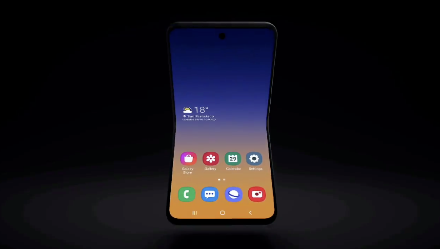 Samsung teased a clamshell foldable phone back in October. (Picture: Samsung)