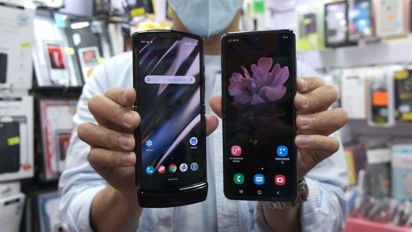 When unfolded, the Z Flip has a bigger screen with no notch.