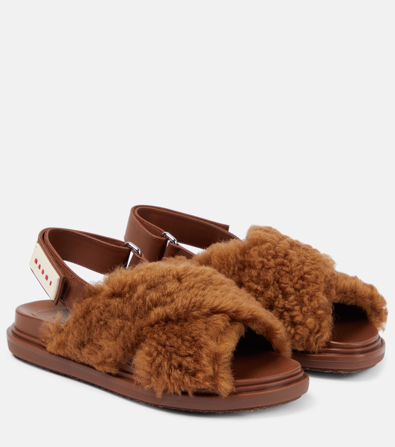 靴 MARNI Fussbet shearling sandals Marni Fussbett Shearling Sandals | White | FARFETCH IN
