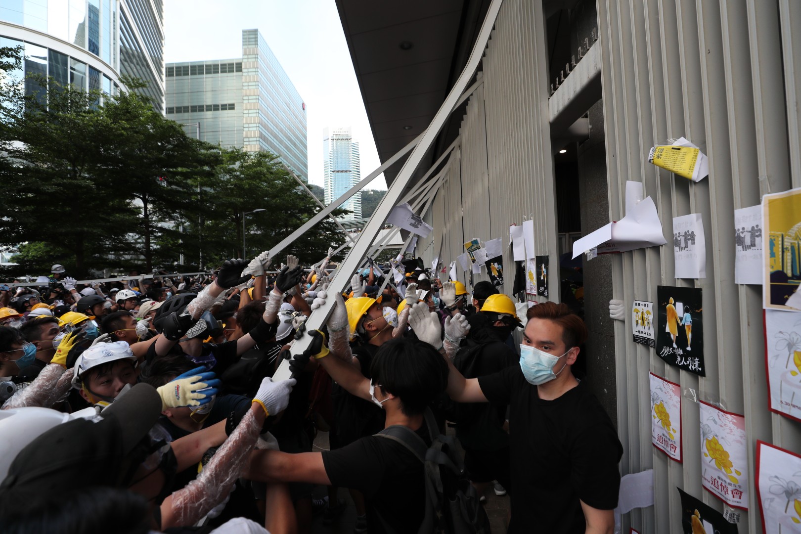 Image result for Protesters dismantle Hong Kong legislature wall