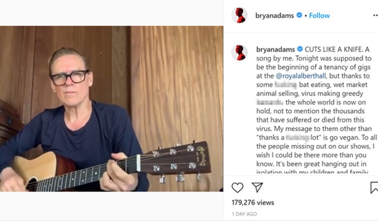 Bat Eating B S Canadian Rocker Bryan Adams Faces Backlash Over Racist Coronavirus Rant South China Morning Post Official site offers photos, tour dates, merchandise, news, reviews, biography and audio/video clips. canadian rocker bryan adams faces