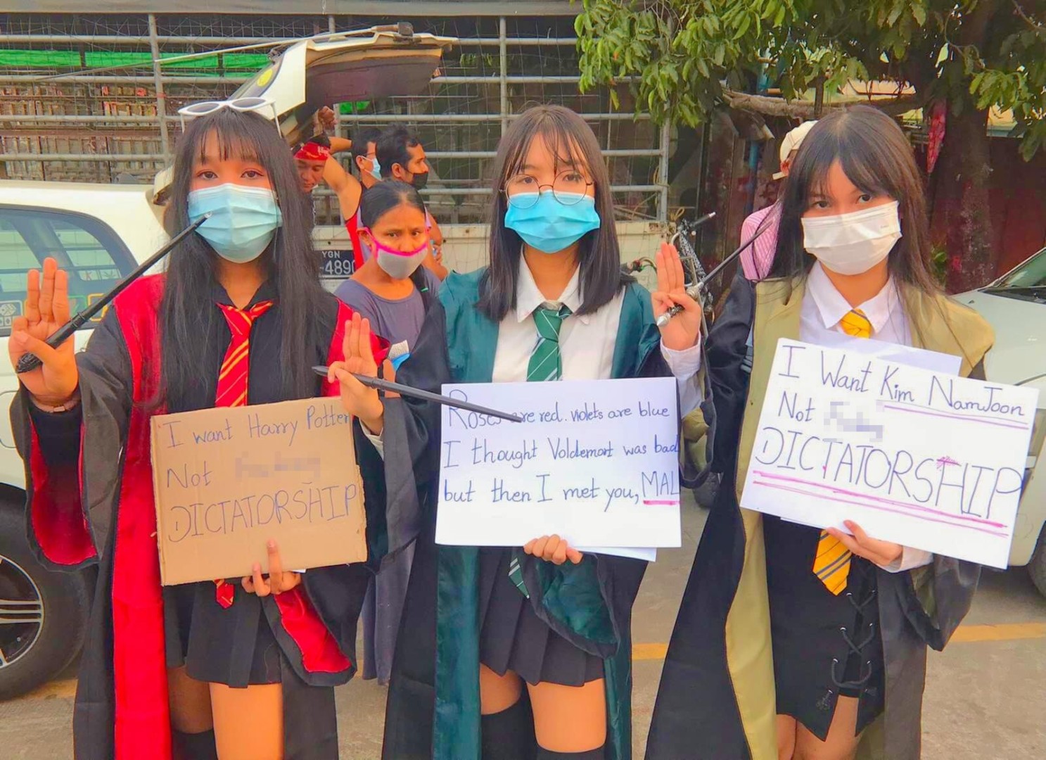 Myanmar S Gen Z Protesters Defy Powerful Military With Innovative Signs South China Morning Post