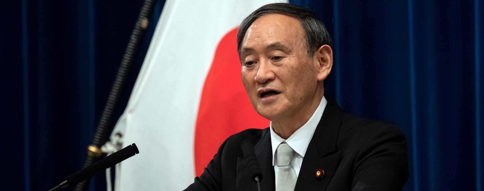 Yoshihide Suga speaks during a news conference following his confirmation as Prime Minister of Japan in Tokyo, Japan September 16, 2020. Photo: Reuters