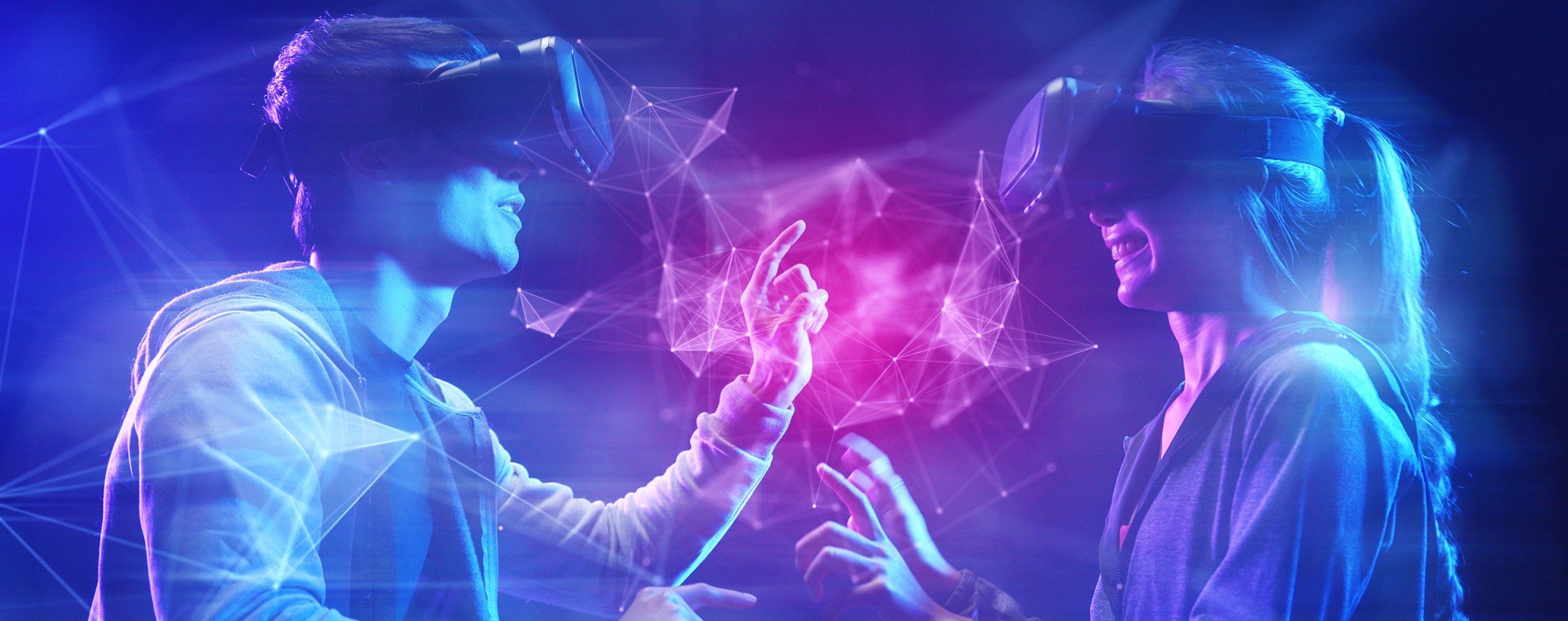Teenagers playing games using virtual reality goggles. Photo: Shutterstock