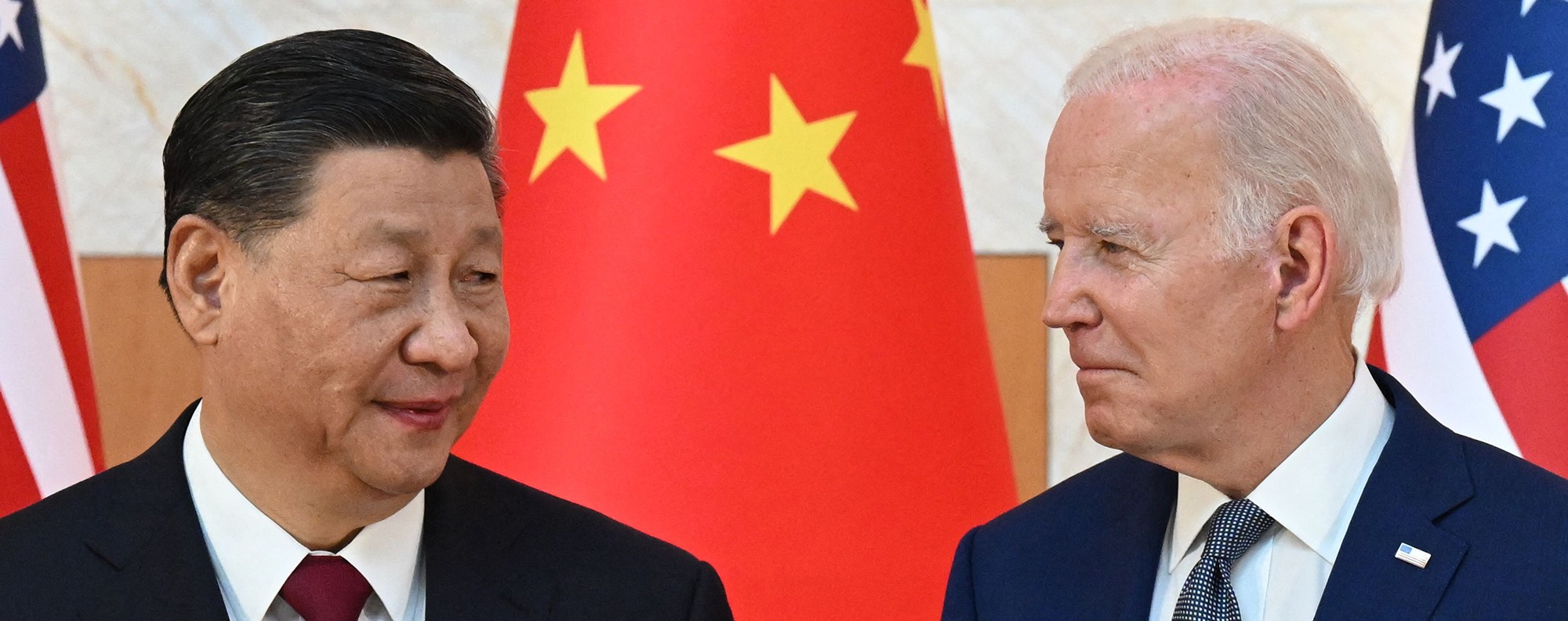 Chinese President Xi Jinping  and US President Joe Biden meet on the sidelines of the G20 Summit in Nusa Dua on the Indonesian resort island of Bali on November 14, 2022. Photo: AFP
