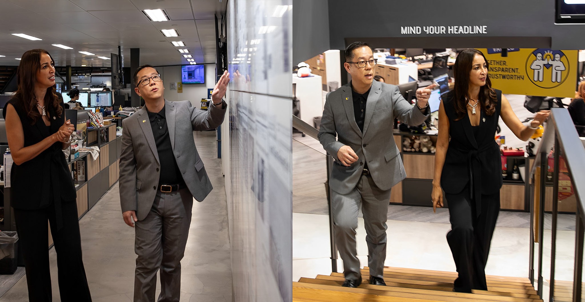 Kevin Huang, chief operating officer, SCMP and Hanane Sabri, head of racing marketing at the Hong Kong Jockey Club (HKJC)