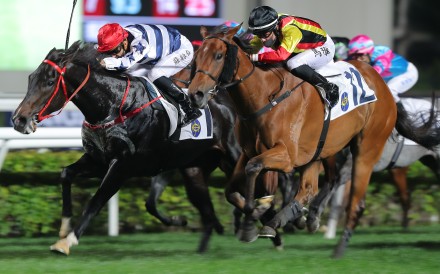 Packing Victory (left) is run down by Navas Two at Sha Tin last start. Photo: Kenneth Chan.