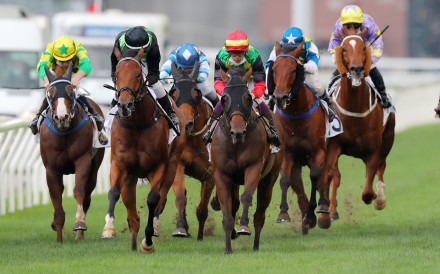 Cordyceps Six (red and yellow cap) salutes at Sha Tin on Sunday. Photos: Kenneth Chan