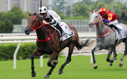 Keefy brings up a double for trainer Frankie Lor at Sha Tin. Photo: Kenneth Chan