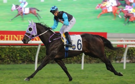 Super Sunny Sing puts a gap on his Class Three Great Profits Handicap (1,600m) opponents under Vincent Ho at Sha Tin on Tuesday. Photo: Kenneth Chan