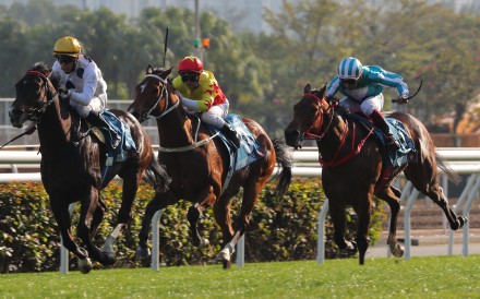 Golden Sixty, California Spangle and Romantic Warrior lock horns in last month’s Stewards’ Cup. Photos: Kenneth Chan