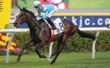 Dragon’s Luck salutes under Lyle Hewitson at Sha Tin last month. Photo: Kenneth Chan