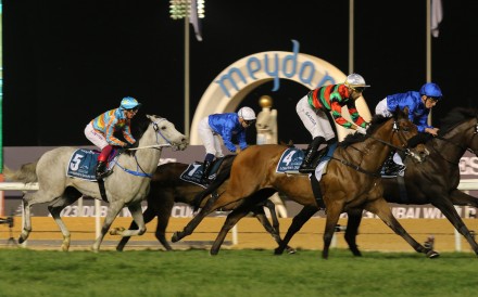 Russian Emperor (number four) finishes eighth in the Group One Dubai Sheema Classic (2,410m) in March. Photos: Kenneth Chan