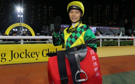 Victor Wong enjoys a victory at Happy Valley in 2019. Photos: Kenneth Chan