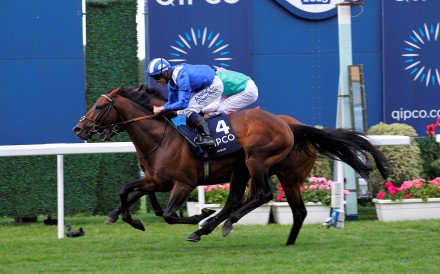 Hukum wins the King George VI and Queen Elizabeth Qipco Stakes at Ascot in July. Photos: Owen Burrows Racing/Steve Davies