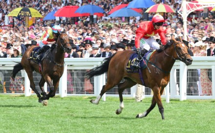 Highfield Princess (right) beats home Wellington in the Group One Queen Elizabeth II Jubilee Stakes (1,200m) at Royal Ascot. Photo: Pun Kwan