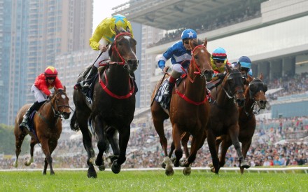 Lucky Sweynesse wins the Group One Hong Kong Sprint (1,200m) in December under Zac Purton. Photo: Kenneth Chan