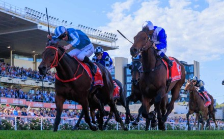 Romantic Warrior wins the Group One Cox Plate at Moonee Valley in October. Photos: Kenneth Chan