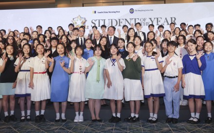 Hong Kong secondary school students with their awards. Photo: Edmond So