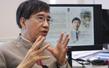 HKU microbiologist Yuen Kwok-yung, discusses his new autobiography in his office at Queen Mary Hospital in Pok Fu Lam. Photo: May Tse