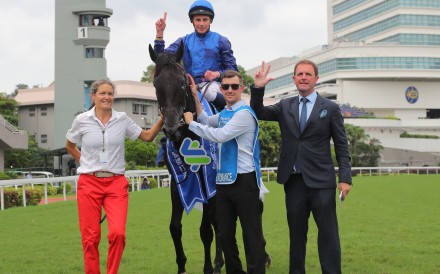 Charlie Appleby (right) is keen to bring Rebel’s Romance back to Hong Kong. Photo: Kenneth Chan