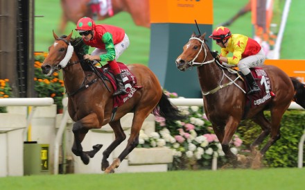 Invincible Sage wins last year’s Group One Chairman’s Sprint Prize (1,200m). Photos: Kenneth Chan