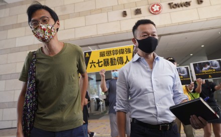 Former opposition lawmakers Eddie Chu, left, and Raymond Chan have been sentenced for their roles in causing a ruckus during a Legislative Council meeting. Photo: Winson Wong