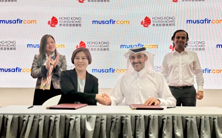 Tourism chief Rosanna Law (left) in Dubai. Photo: Handout