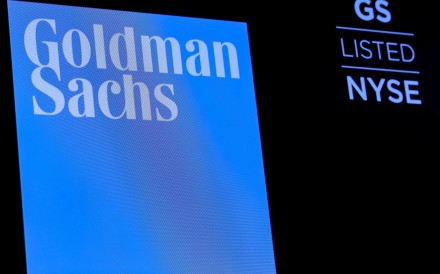The Goldman Sachs logo at the New York Stock Exchange. Photo: Reuters 