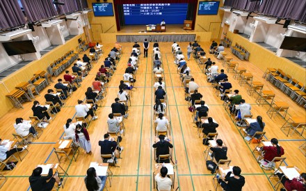 Students sit for the Diploma of Secondary Education Chinese language exam at a Tai Po school on April 11 last year.  Technological disruption, global uncertainties and complex societal shifts demand far more from students than rote memorisation and standardised responses. Photo: Handout