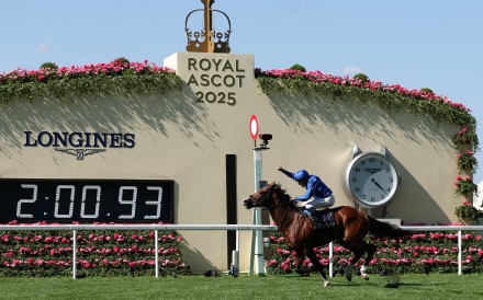 William Buick punches the air aboard Ombudsman at Royal Ascot. Photo: Reuters