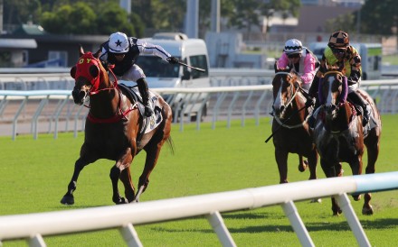 Alexis Badel lifts Fast Network (left) to victory in the National Day Cup. Photos: Kenneth Chan