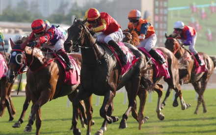 Encountered wins the Group Three Sa Sa Ladies’ Purse (1,800m) under Karis Teetan. Photos: Kenneth Chan